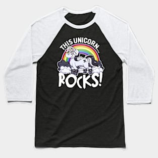 This Unicorn Rocks Cartoon Baseball T-Shirt